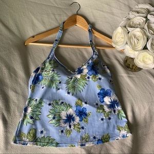 Y2K Costa del Sol Floral Halter Tankini Top